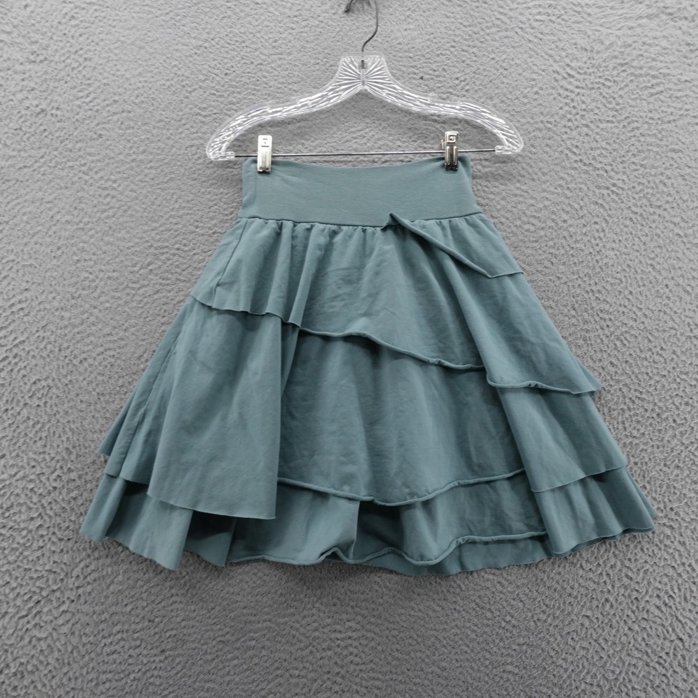 Matilda Jane Character Counts Skirt Girls Small Blue Tiered Cotton Blend